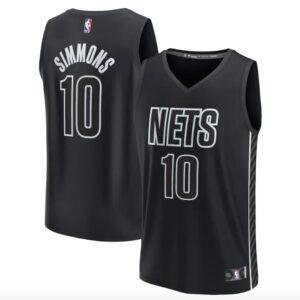 Basketball Jersey 2022-23 Brooklyn Nets #10 Ben Simmons Fast Break Statement Black Jersey White 573481