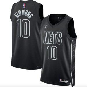 Basketball Jersey 2022-23 Brooklyn Nets #10 Ben Simmons Swingman Statement Black Jersey Brown 573723