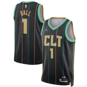 Basketball Jersey 2022-23 Charlotte Hornets #1 LaMelo Ball City Black Jersey Black 575670