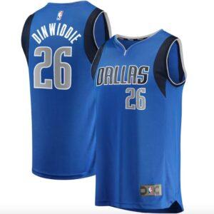 Basketball Jersey 2022-23 Dallas Mavericks #26 Spencer Dinwiddie Fast Break Icon Royal Jersey White 585262