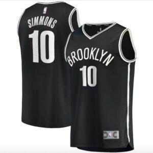 Brooklyn Nets #10 Ben Simmons Fast Break Icon Black Jersey Basketball Jersey Grey 573991