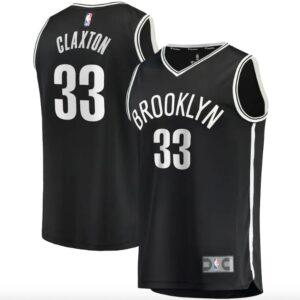 Brooklyn Nets Basketball Jersey #33 Nicolas Claxton Fast Break Icon Black Jersey Black 574133