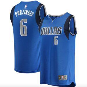 Dallas Mavericks #6 Kristaps Porzingis Fast Break Icon Blue Jersey Basketball Jersey 586838