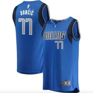 Dallas Mavericks Basketball Jersey #77 Luka Doncic Fast Break Icon Blue Jersey 584364