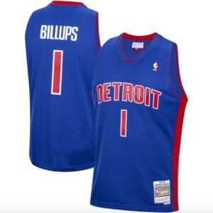 Basketball Jersey 2003-04 Detroit Pistons #1 Chauncey Billups Mitchell & Ness Royal Jersey 592367