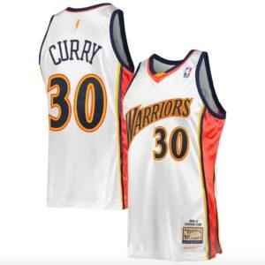 Basketball Jersey 2009-10 Golden State Warriors #30 Stephen Curry Mitchell & Ness Authentic White Jersey Tang 595333