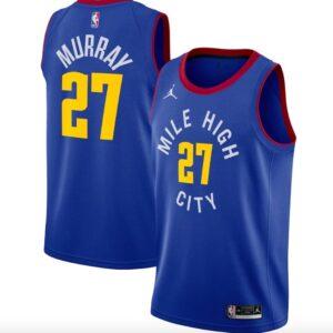 Basketball Jersey 2020-21 Denver Nuggets #27 Jamal Murray Jordan Statement Blue Jersey 587060