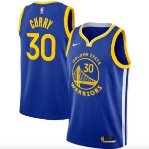 Basketball Jersey 2020-21 Golden State Warriors #30 Stephen Curry Nike Icon Royal Jersey 594747