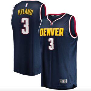 Basketball Jersey 2021-22 Denver Nuggets #3 Bones Hyland Fast Break Icon Navy Jersey 588026