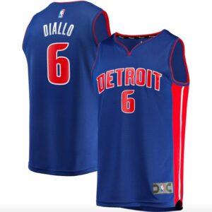 Basketball Jersey 2021-22 Detroit Pistons #6 Hamidou Diallo Fast Break Icon Blue Jersey 592354