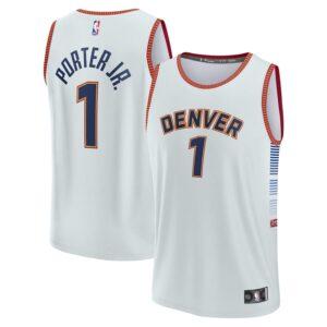 2022-23 Denver Nuggets #1 Michael Porter Jr. Basketball Jersey. Fast Break City Silver Jersey 588172