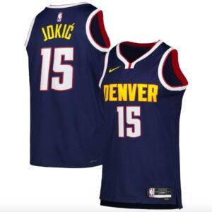 Basketball Jersey 2022-23 Denver Nuggets #15 Nikola Jokic Nike Icon Navy Jersey 587081