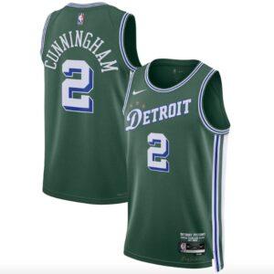 Basketball Jersey 2022-23 Detroit Pistons #2 Cade Cunningham Nike City Green Jersey Orange 592241