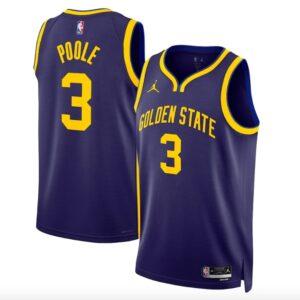 Basketball Jersey 2022-23 Golden State Warriors #3 Jordan Poole Jordan Statement Navy Jersey 595383