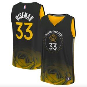 Basketball Jersey 2022-23 Golden State Warriors #33 James Wiseman Fastbreak City Black Jersey 595406