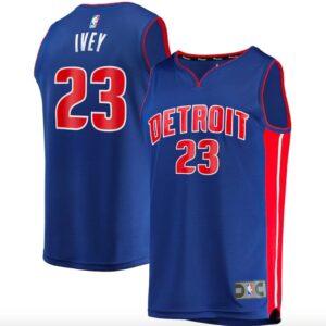 Basketball Jersey 2022 NBA Draft First Round Pick Detroit Pistons #23 Jaden Ivey Fast Break Icon Blue Jersey Black 590242