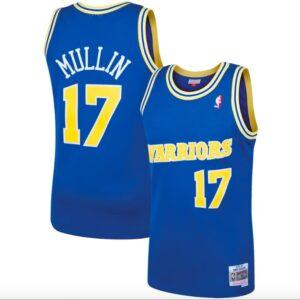 Basketball Jersey 1993-94 Golden State Warriors #17 Chris Mullin Mitchell & Ness Royal Jersey Grey 595491