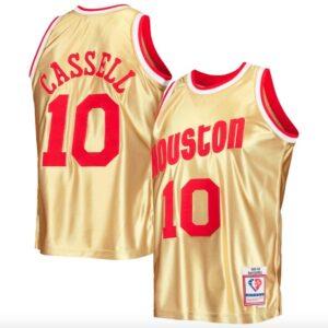 Basketball Jersey 1993-94 Houston Rockets #10 Sam Cassell  Mitchell & Ness 75th Anniversary Gold Jersey 601829