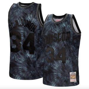 Basketball Jersey 1993-94 Houston Rockets #34 Hakeem Olajuwon Mitchell & Ness Tie-Dye Black Jersey 601997