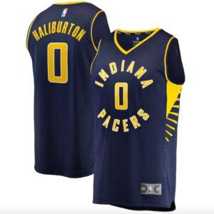 2021-22 Indiana Pacers Basketball Jersey #0 Tyrese Haliburton Fast Break City Blue Jersey 602065