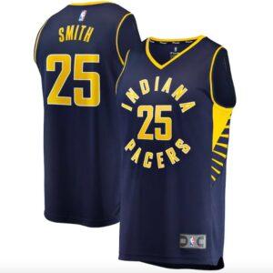 2021-22 Indiana Pacers Basketball Jersey #25 Jalen Smith Fast Break Icon Navy Jersey 602384