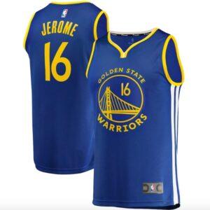 Basketball Jersey 2022-23 Golden State Warriors #16 Ty Jerome Fast Break Icon Blue Jersey White 598146