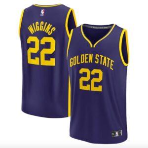 Basketball Jersey 2022-23 Golden State Warriors #22 Andrew Wiggins Fast Break Statement Navy Jersey 598075