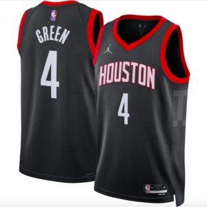 Basketball Jersey 2022-23 Houston Rockets #4 Jalen Green Jordan Brand Statement Black Jersey Red 599847