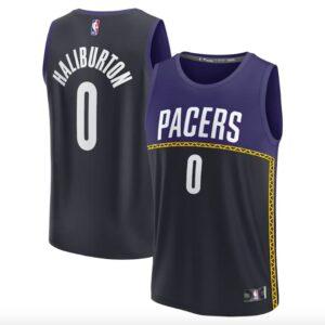 Basketball Jersey 2022-23 Indiana Pacers #0 Tyrese Haliburton Fast Break City Blue Jersey 602052