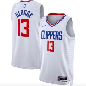 Basketball Jersey 2022-23 LA Clippers #13 Paul George Swingman Association White Jersey Red 606671