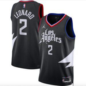 Basketball Jersey 2022-23 LA Clippers #2 Kawhi Leonard Swingman Statement Black Jersey 606571