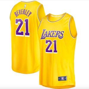 Basketball Jersey 2022-23 LA Lakers #21 Patrick Beverly Fast Break Icon Gold Jersey 606918