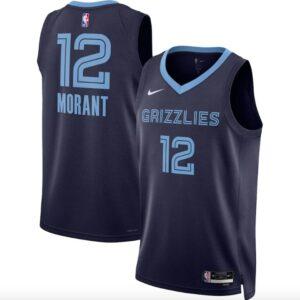 Basketball Jersey 2022-23 Memphis Grizzlies #12 Ja Morant Swingman Icon Navy Jersey 606969