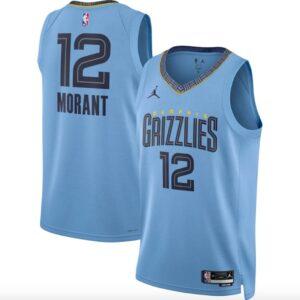 Basketball Jersey 2022-23 Memphis Grizzlies #12 Ja Morant Swingman Statement Light Blue Jersey 606957