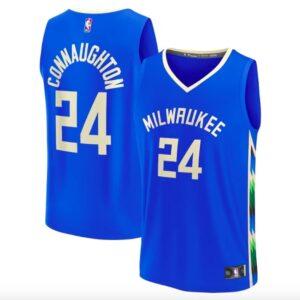 Basketball Jersey 2022-23 Milwaukee Bucks #24 Pat Connaughton Fastbreak City Royal Jersey 608498