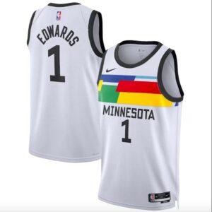 Basketball Jersey 2022-23 Minnesota Timberwolves #1 Anthony Edwards Swingman City White Jersey 609706