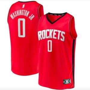 Basketball Jersey 2022 NBA Draft First Round Pick Houston Rockets #0 TyTy Washington Jr. Fast Break Icon Red Jersey 600892