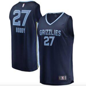 Basketball Jersey 2022 NBA Draft First Round Pick Memphis Grizzlies #27 David Roddy Fast Break Icon Navy Jersey 607197