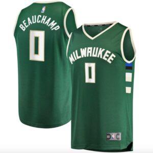 Basketball Jersey 2022 NBA Draft First Round Pick Milwaukee Bucks #0 MarJon Beauchamp Icon Green Jersey 608557