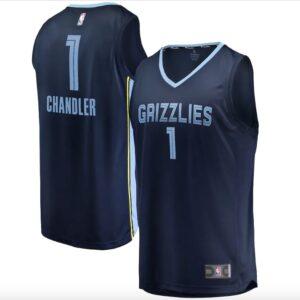 Basketball Jersey 2022 NBA Draft Second Round Pick Memphis Grizzlies #1 Kennedy Chandler Fast Break Icon Navy Jersey 607262