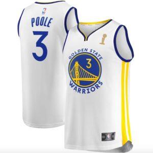 Basketball Jersey 2022 NBA Finals Champions Golden State Warriors #3 Jordan Poole Fast Break Association White Jersey Cream 598132