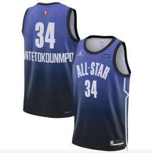 Basketball Jersey 2023 NBA All-Star Game #34 Giannis Antetokounmpo Swingman Blue Jersey 608206