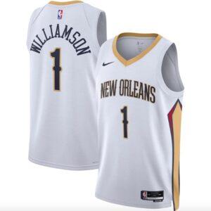 Basketball Jersey 2022-23 New Orleans Pelicans #1 Zion Williamson Swingman Association White Jersey Blue 612406