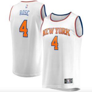 Basketball Jersey 2022-23 New York Knicks #4 Derrick Rose Fast Break Association White Jersey 613223