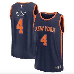 Basketball Jersey 2022-23 New York Knicks #4 Derrick Rose Fastbreak Statement Navy Jersey 613298