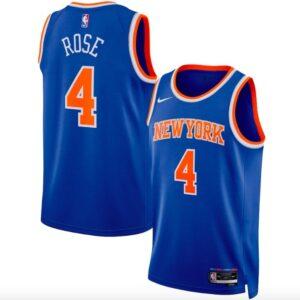 Basketball Jersey 2022-23 New York Knicks #4 Derrick Rose Swingman Icon Blue Jersey 613273