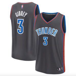 Basketball Jersey 2022-23 Oklahoma City Thunder #3 Josh Giddey Fastbreak City Anthracite Jersey Green 613351