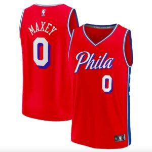 Basketball Jersey 2022-23 Philadelphia 76ers #0 Tyrese Maxey Fast Break Statement Red Jersey 616866