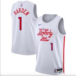 Basketball Jersey 2022-23 Philadelphia 76ers #1 James Harden Swingman City White Jersey 619002