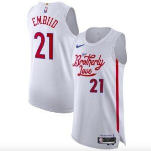 Basketball Jersey 2022-23 Philadelphia 76ers #21 Joel Embiid Authentic City White Jersey 619245